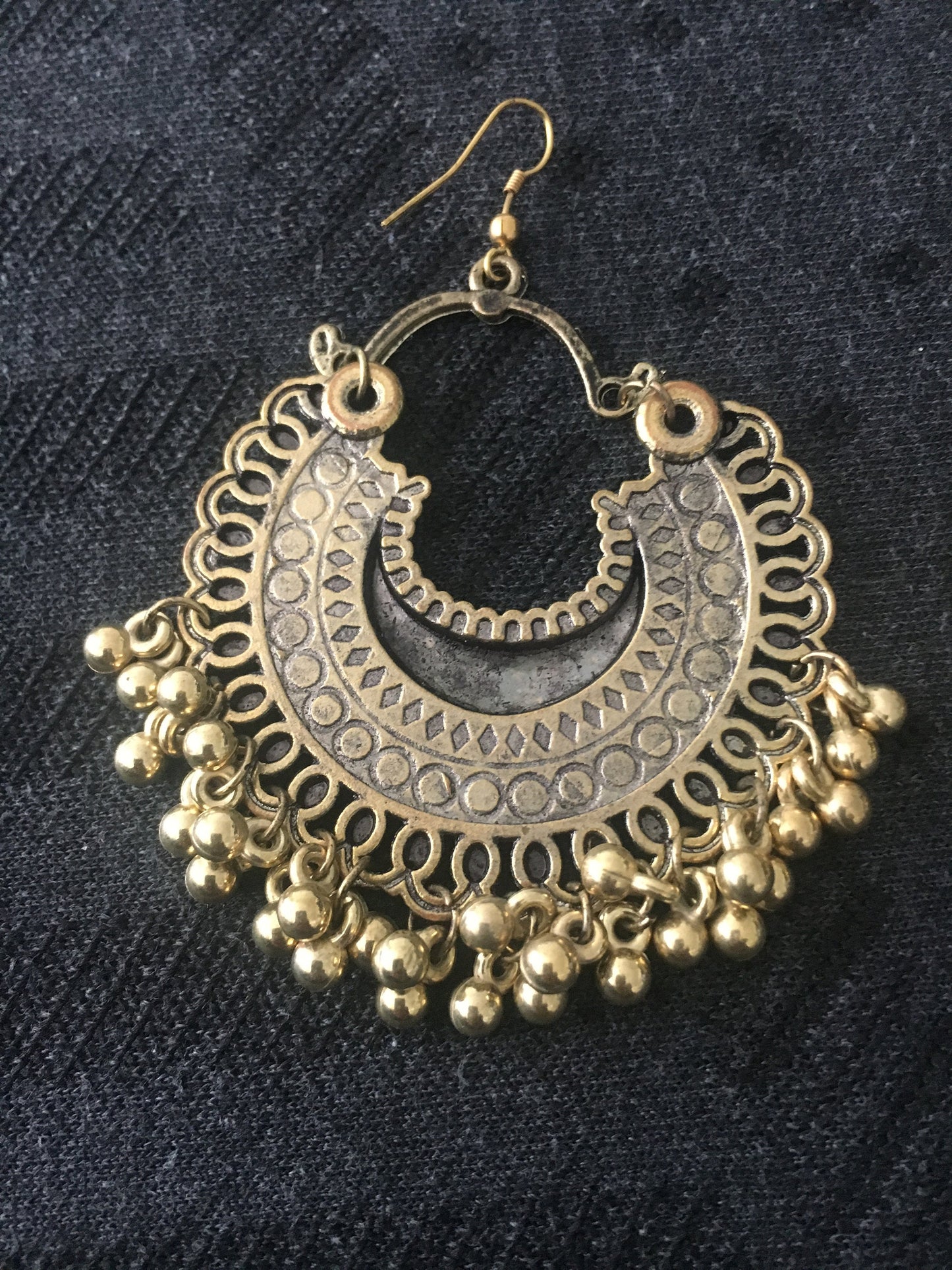 Boho Oxidsed gold Afghani earring