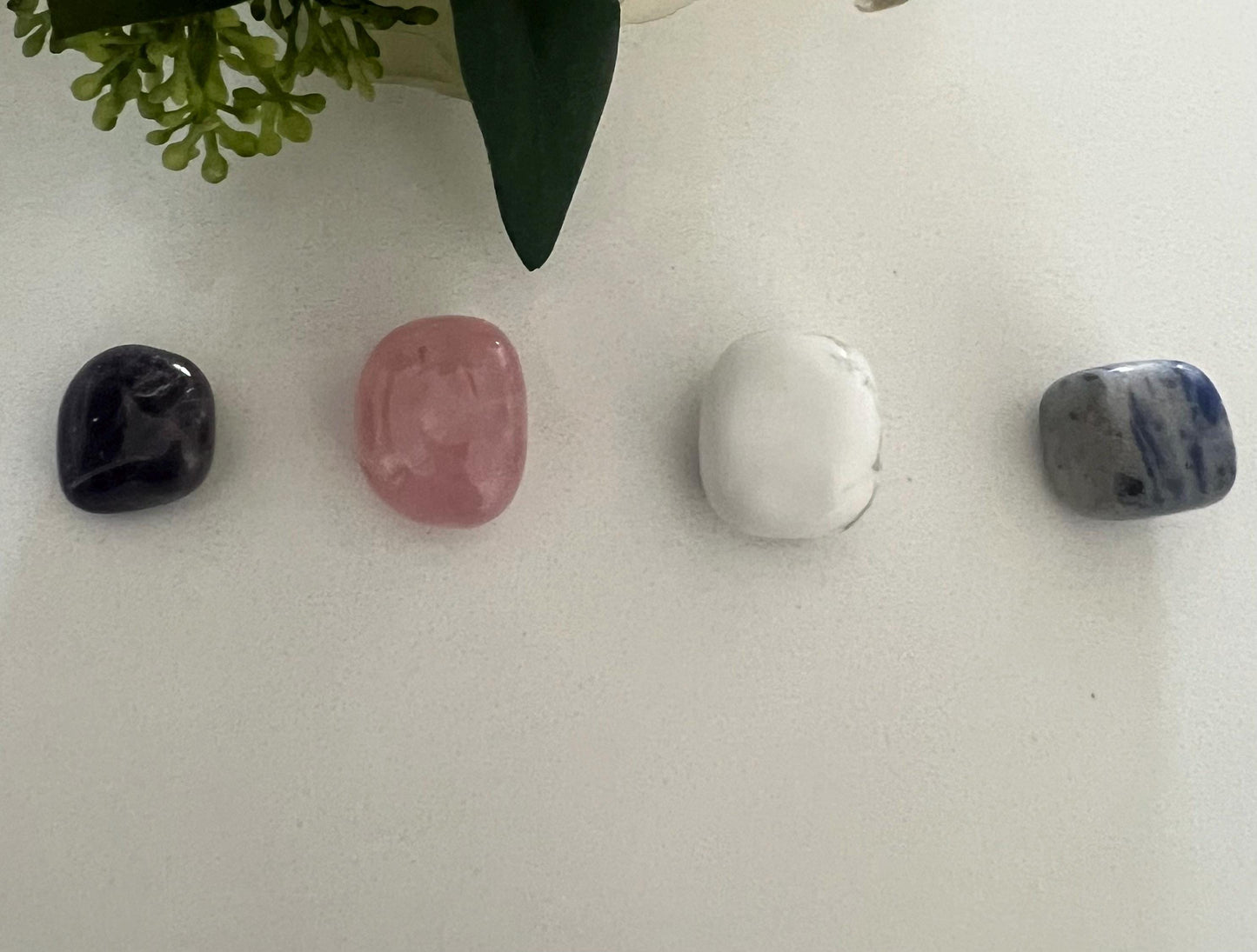 Calm n peace crystal bundle 4 tumble crystal rose quartz amethyst howlite sodalite tumble crystal to help anxiety and stress