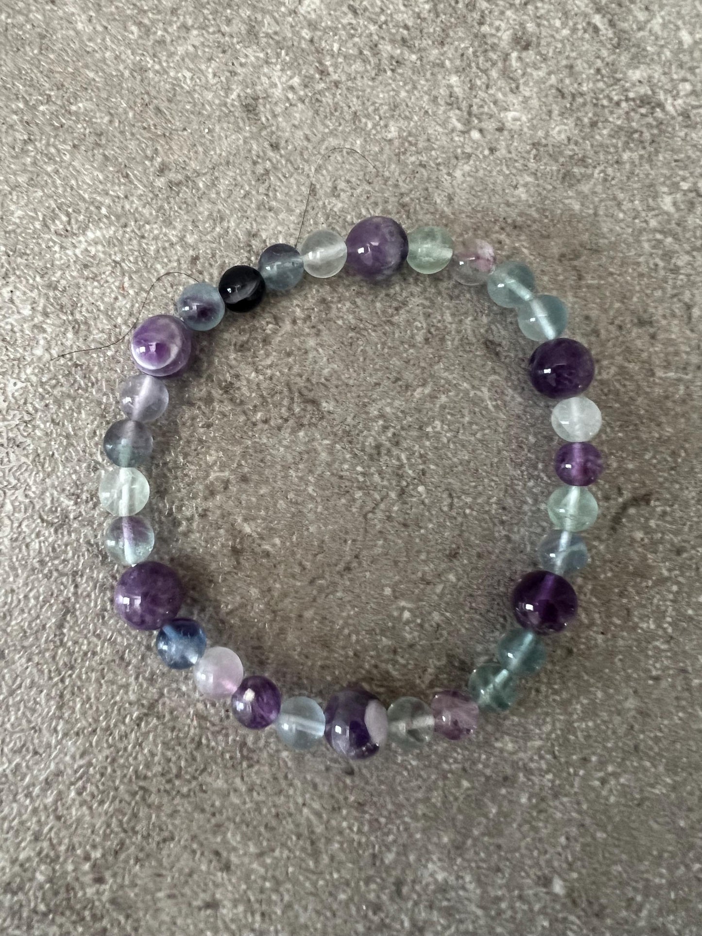 Emotional balance clarity spiritual growth flurorite and Amethyst combination healing crystal bracelet 8mm beads