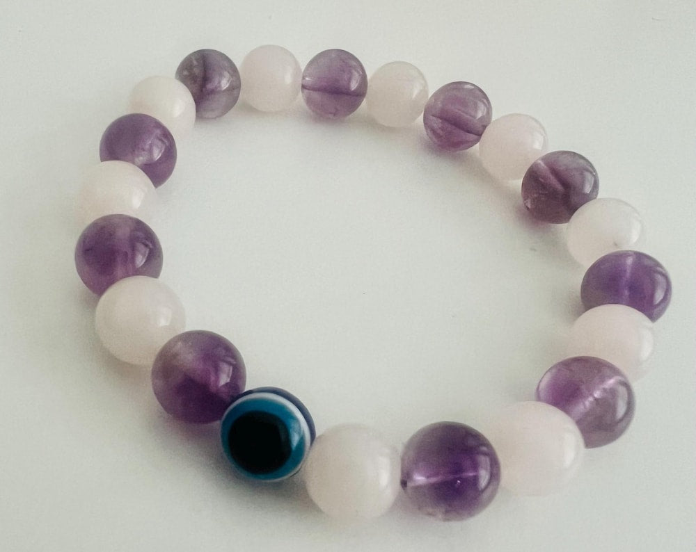 Self love and healing Amethyst and Rose quartz bracelet