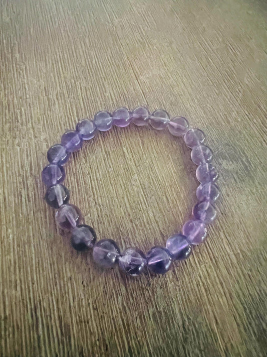Amethyst healing crystal bracelet 8mm beads for spiritual physical and emotional balance