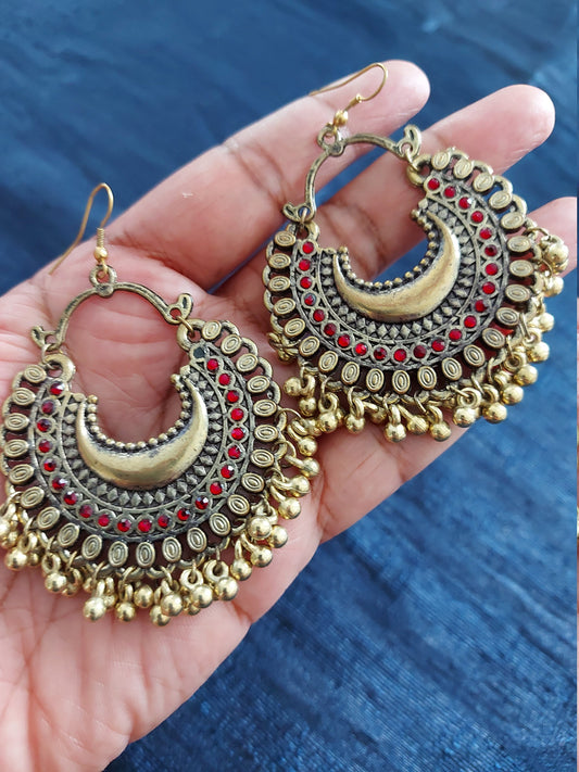 Boho Oxidsed gold Afghani earring